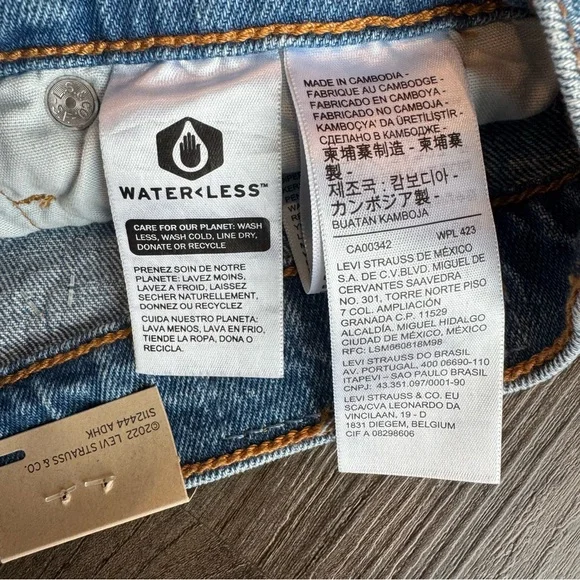 Women's Levi's 501 Button Fly Vintage Style Cutoff BLUE Jean Shorts Size 28 NWT - Picture 5 of 9